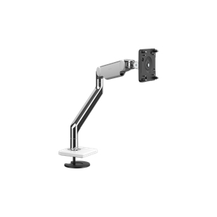 M2.1 Monitor Arm with Bolt-Thru Mount, Polished Aluminium with White Trim